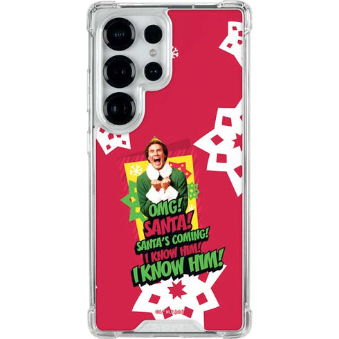 Elf OMG Santas Coming Galaxy S25 Ultra Clear Case